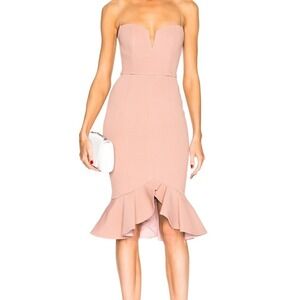 NICHOLAS Blush Flip Hem Bra Bandage Dress Size 2